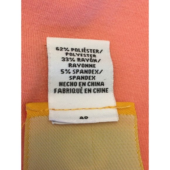 Ruby Rd Shirt Top Blouse Flower Texture Salmon Large 3/4 Sleeves Casual Comfort - Picture 7 of 8